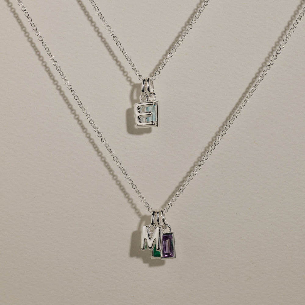 Medley Necklace Bubble Letter Necklace in Silver