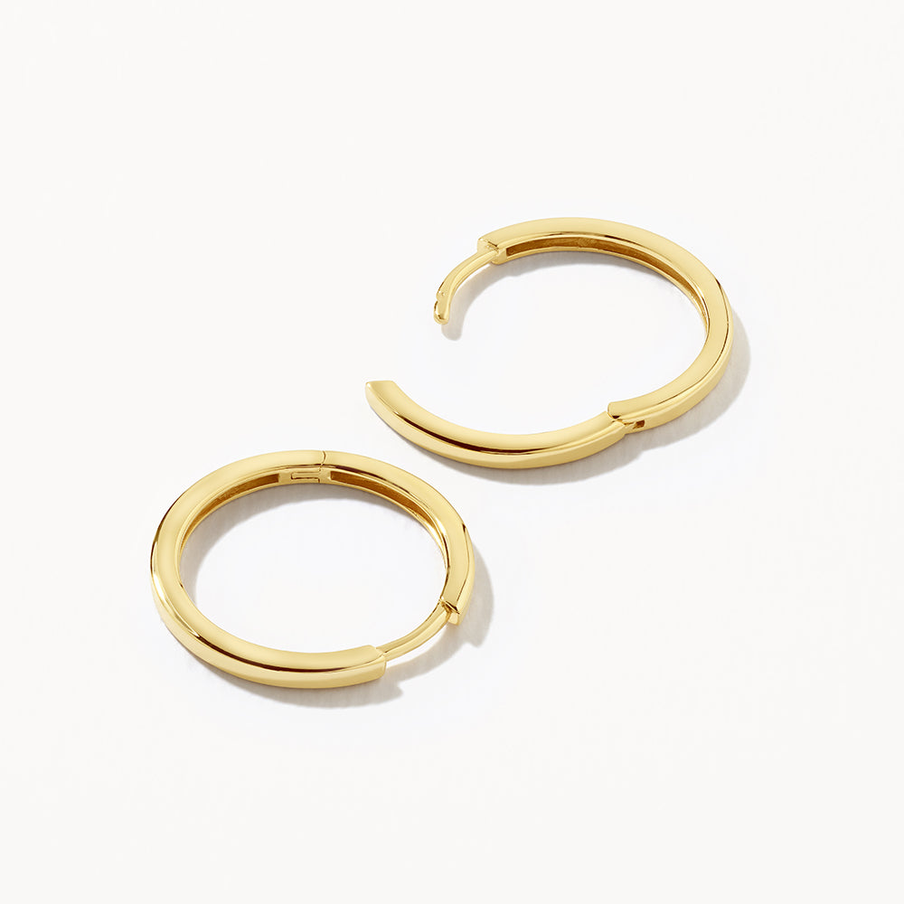 Midi Charm Huggie Earrings in Gold