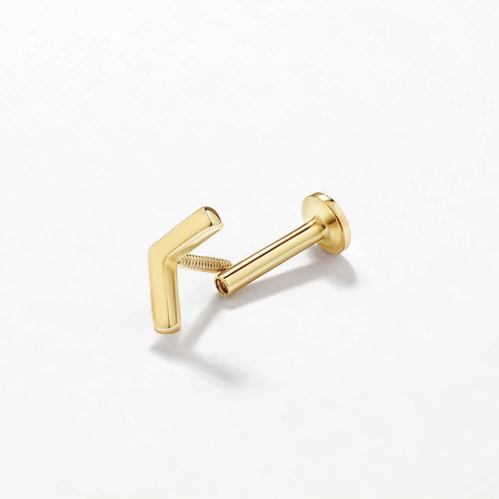 Medley Earrings Chevron Helix Single Stud Earring in 10k Gold