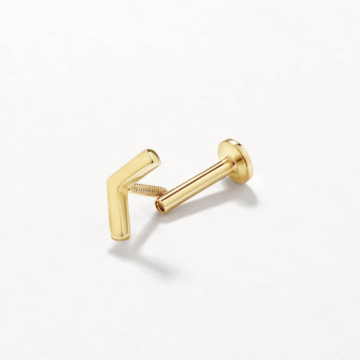 Medley Earrings Chevron Helix Single Stud Earring in 10k Gold