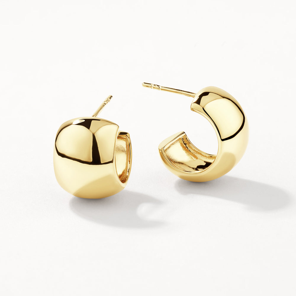 Medley Earrings Chunky Curve Hoops in Gold