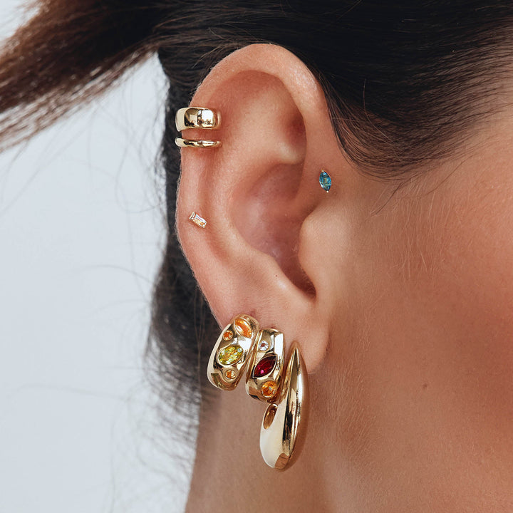 Medley Earrings Chunky Curve Hoops in Gold