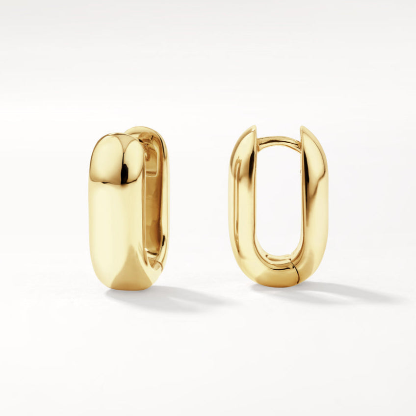 Medley Earrings Chunky Oval Dome Hoop Earrings in Gold