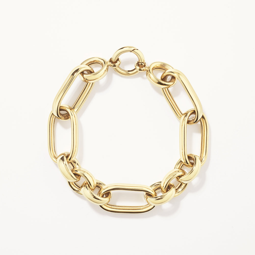 Medley Bangle/Bracelet Chunky Paperclip Chain Bracelet in Gold