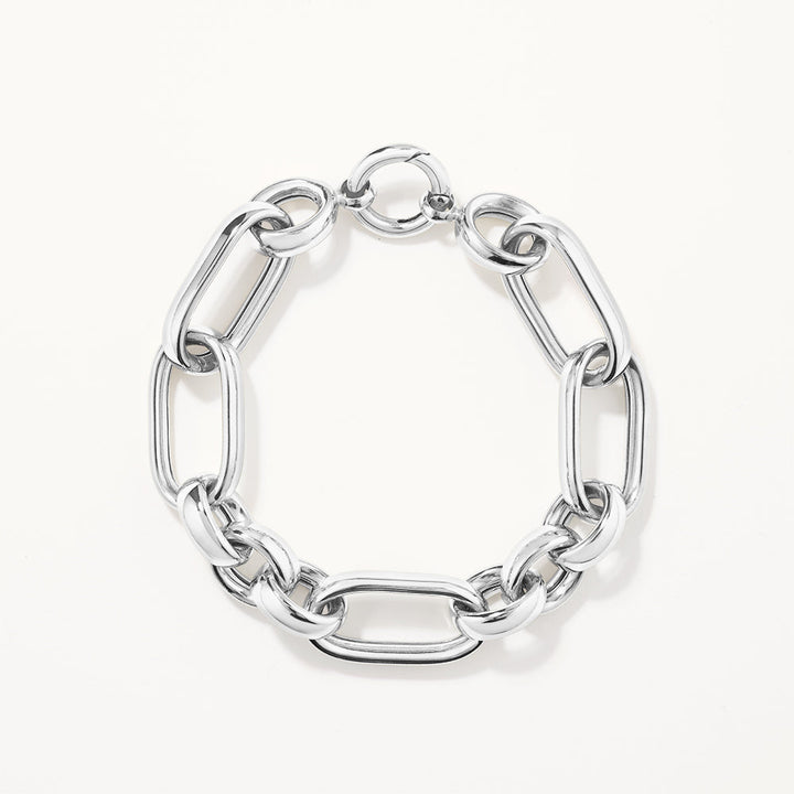 Medley Bangle/Bracelet Chunky Paperclip Chain Bracelet in Silver