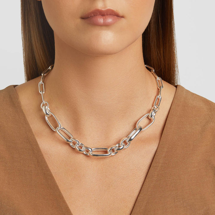 Chunky Paperclip Chain Necklace in Silver