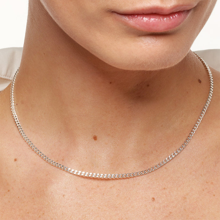 Medley Necklace Classic Curb Chain Necklace in Silver