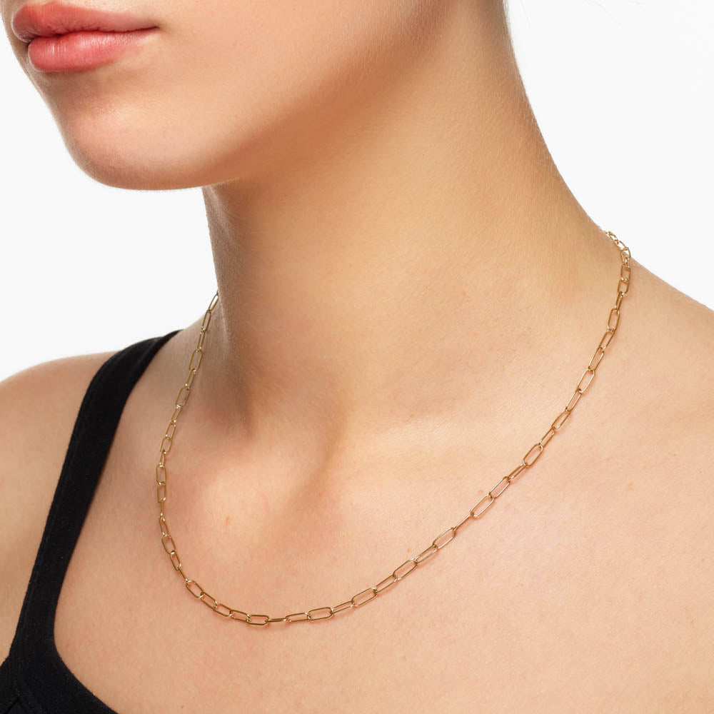 Classic Paperclip Chain Necklace in 10k Gold