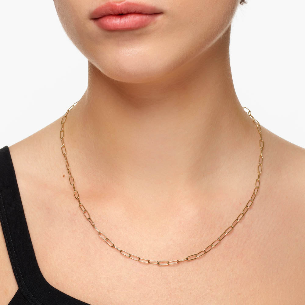 Medley Necklace Classic Paperclip Chain Necklace in 10k Gold