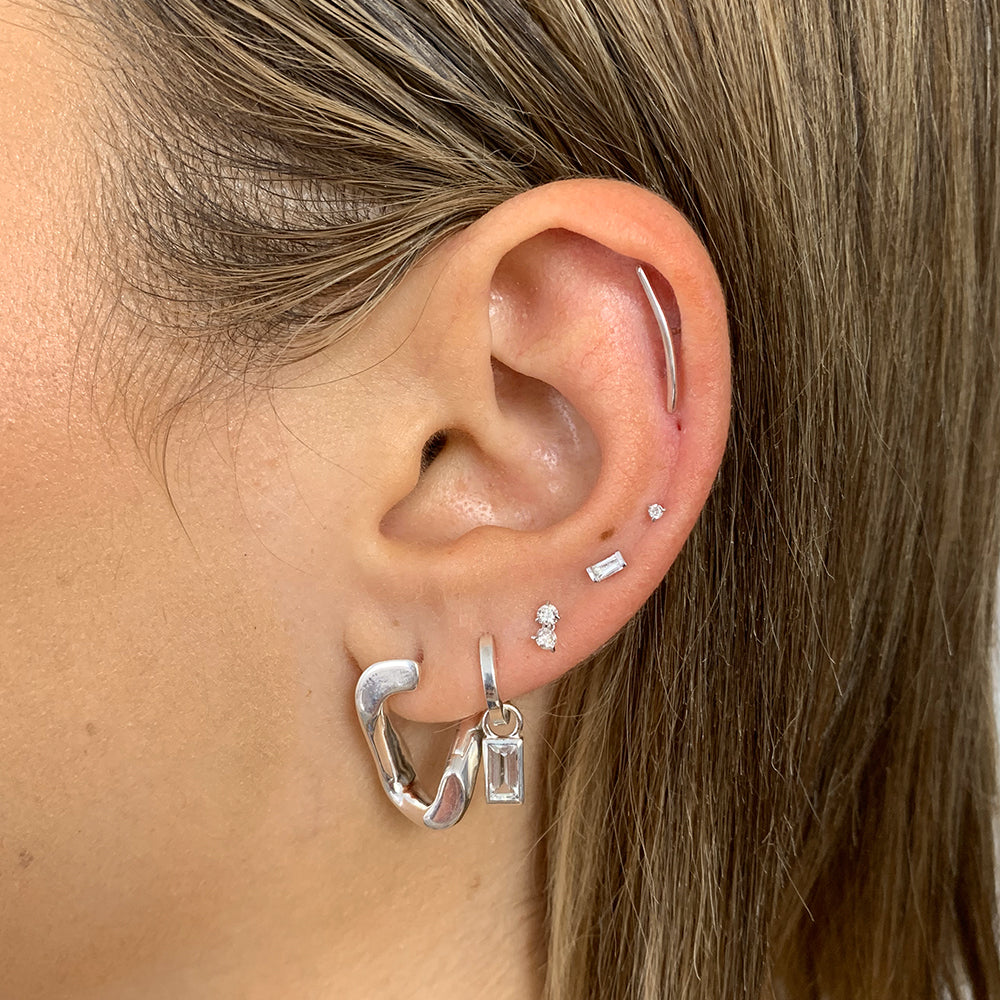 Medley Earrings Climber Helix Single Stud Earring in Silver