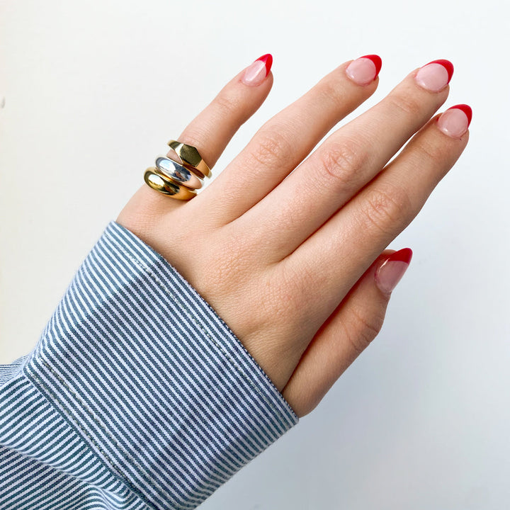 Curve Dome Pinky Ring in Silver