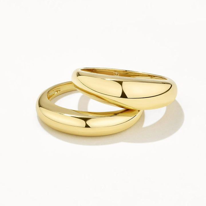 Medley Sets Curve Dome Ring Set in Gold