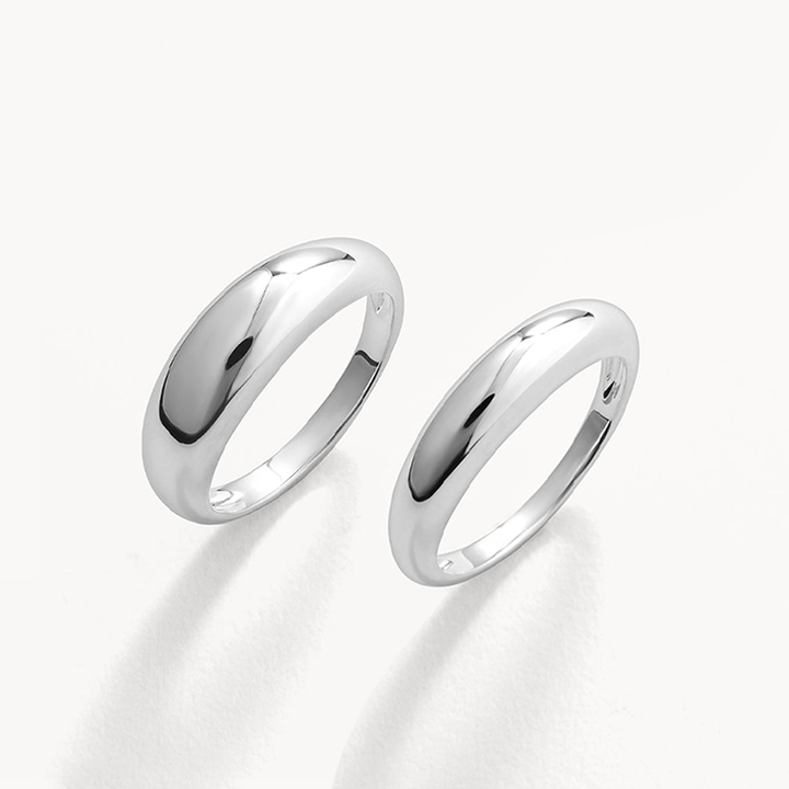 Medley Sets Curve Dome Ring Set in Silver