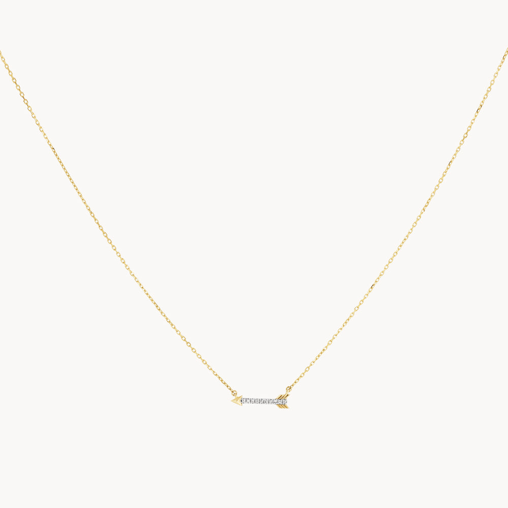 Medley Necklace Diamond Arrow Necklace in 10k Gold