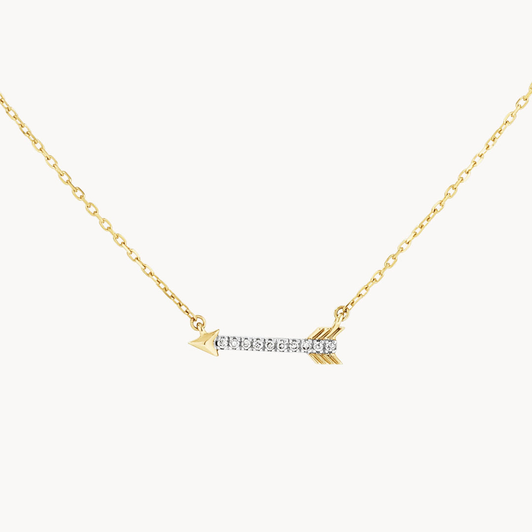 Diamond Arrow Necklace in 10k Gold Medley Jewellery