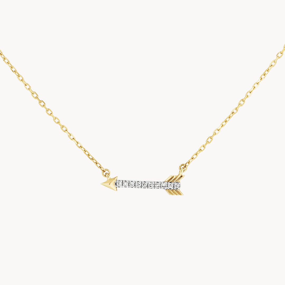 Medley Necklace Diamond Arrow Necklace in 10k Gold