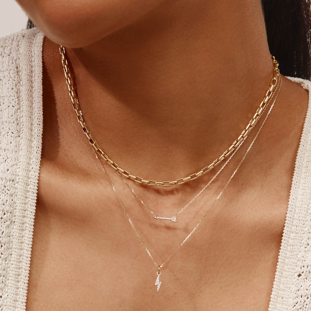 Medley Necklace Diamond Arrow Necklace in 10k Gold