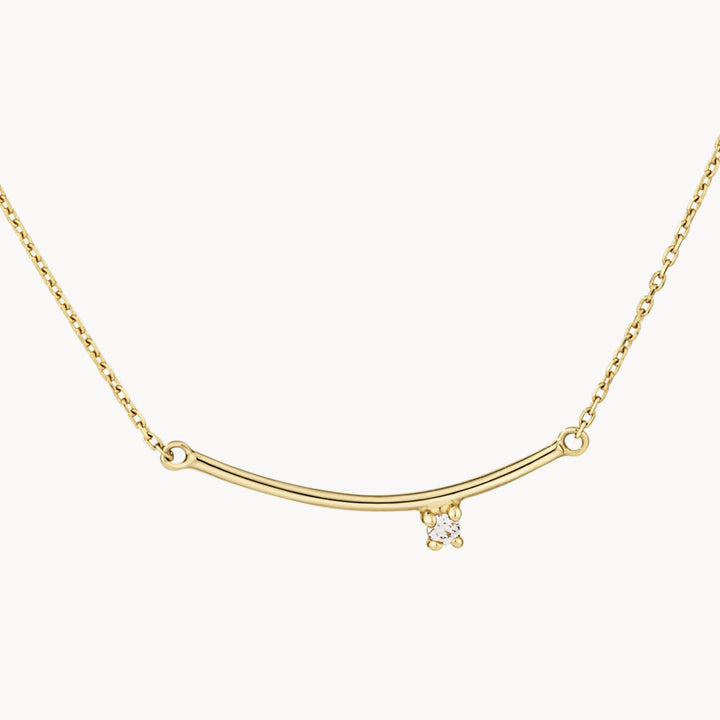 Medley Necklace Diamond Dot Bar Necklace in 10k Gold