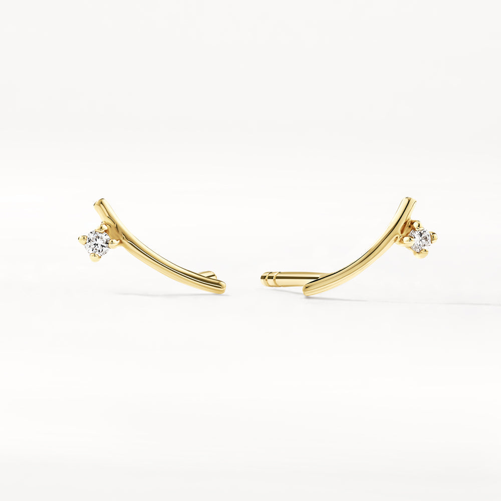 Medley Earrings Diamond Dot Bar Stud Earrings in 10k Gold