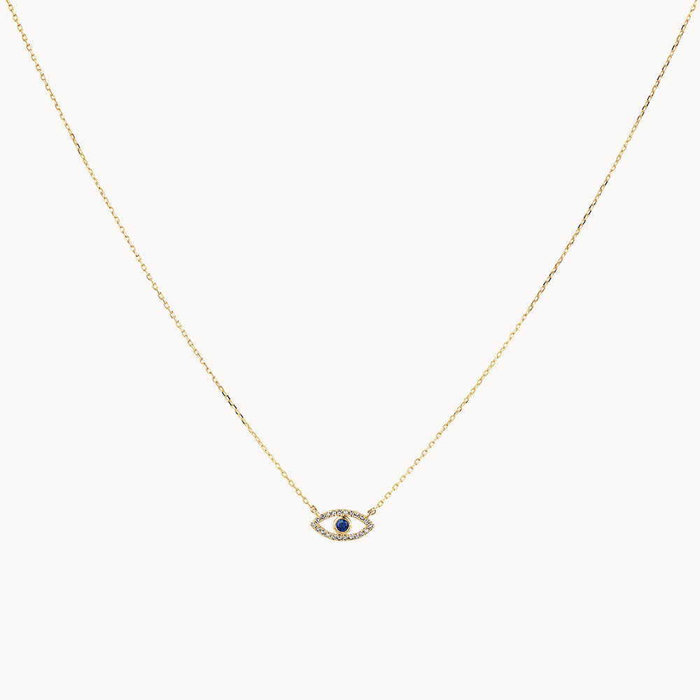 Medley Necklace Diamond Evil Eye Necklace in 10k Gold