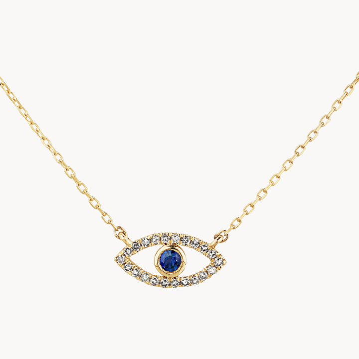 Medley Necklace Diamond Evil Eye Necklace in 10k Gold