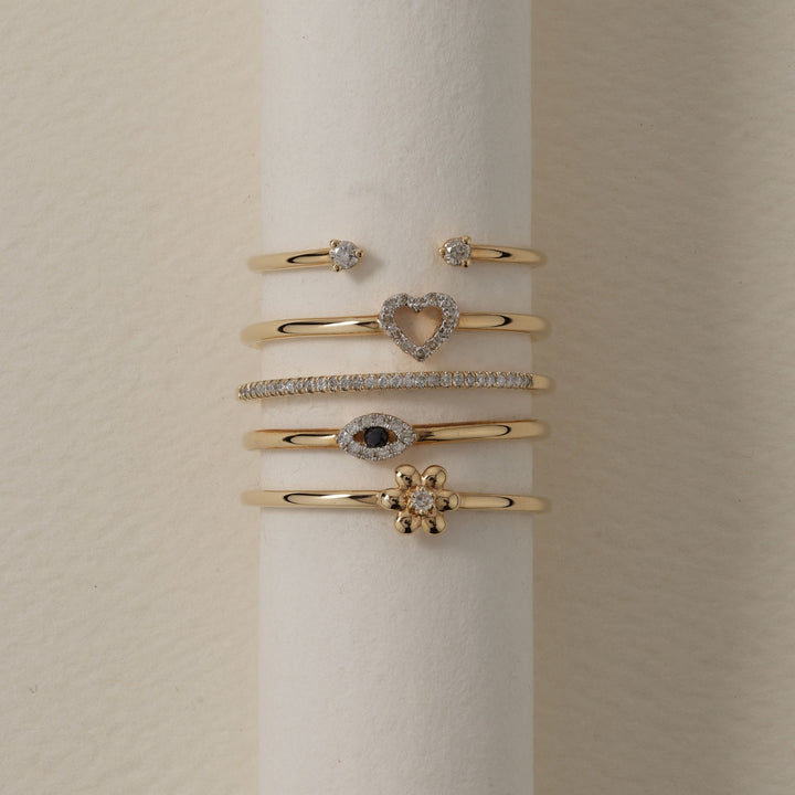 Medley Ring Diamond Evil Eye Ring in 10k Gold