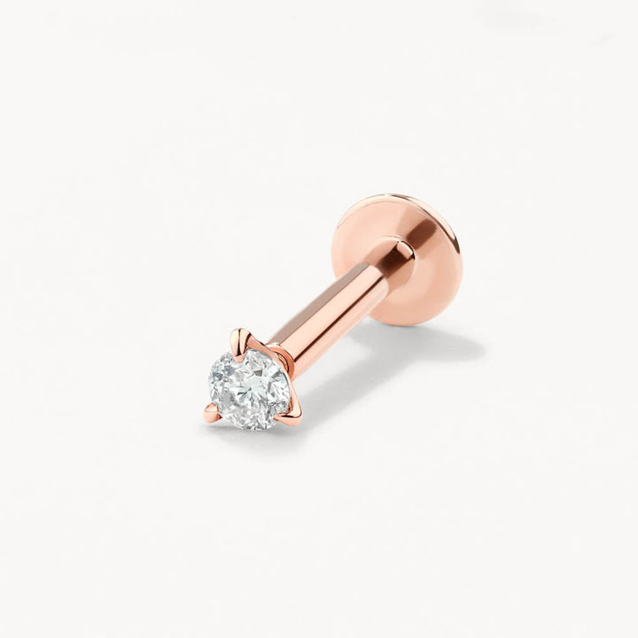 Diamond Helix Single Stud Earring in 10k Rose Gold