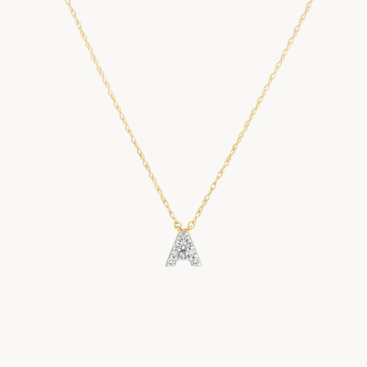 Medley Necklace Diamond Letter A Necklace in 10k Gold