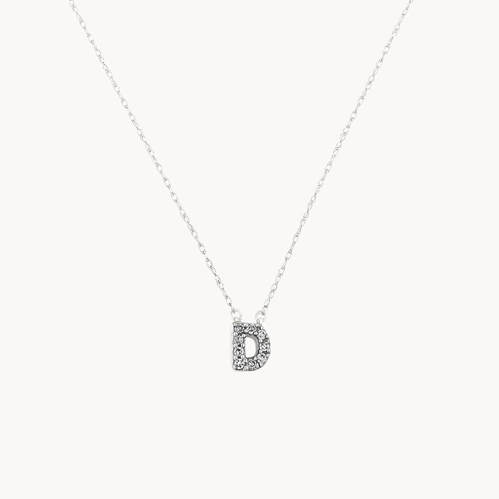 Medley Necklace Diamond Letter D Necklace in Silver
