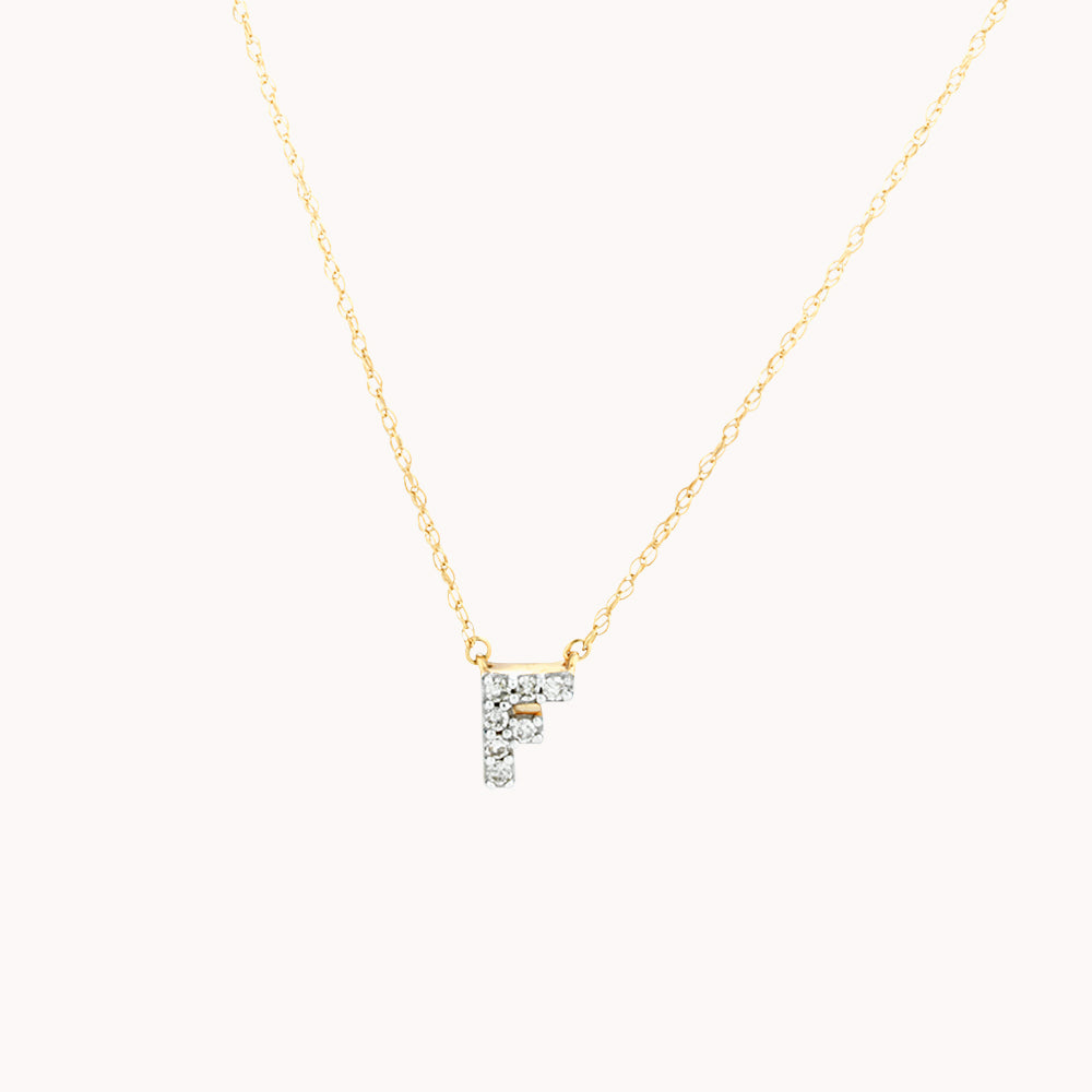 Medley Necklace Diamond Letter F Necklace in 10k Gold