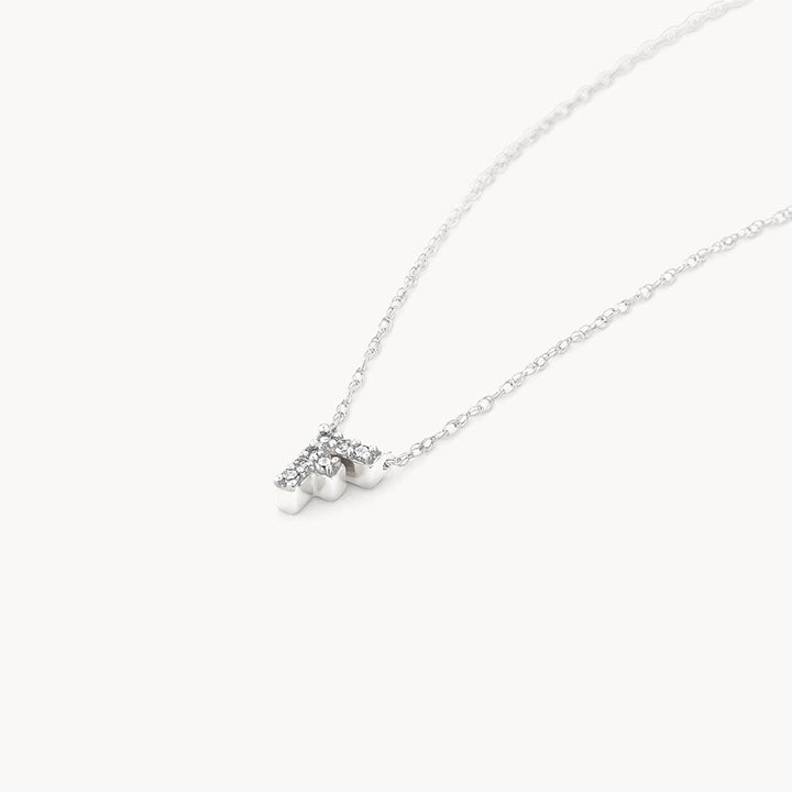 Medley Necklace Diamond Letter F Necklace in Silver