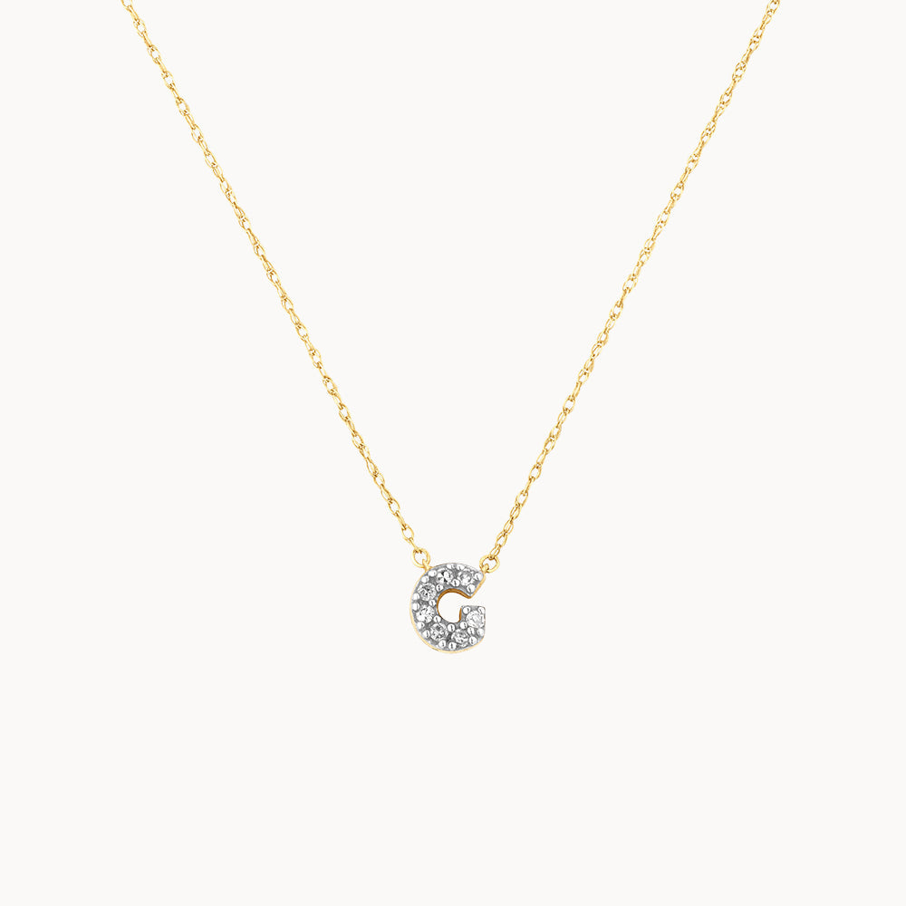 Medley Necklace Diamond Letter G Necklace in 10k Gold