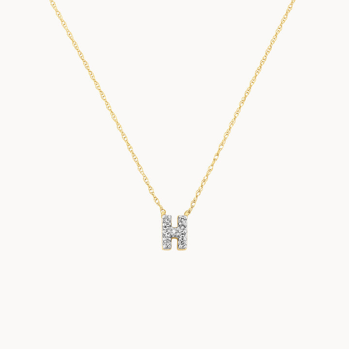 Medley Necklace Diamond Letter H Necklace in 10k Gold