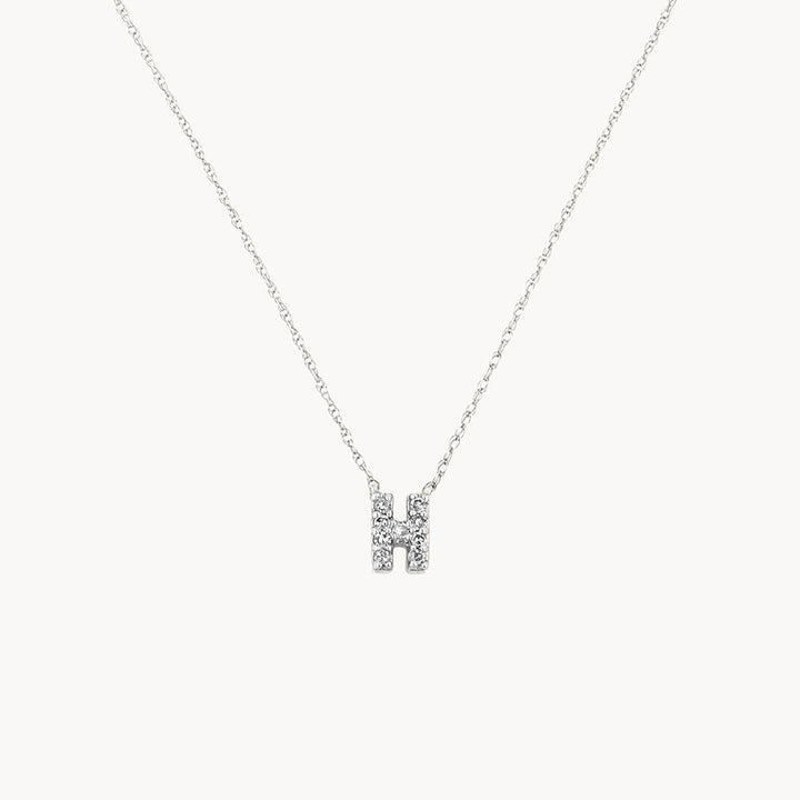 Medley Necklace Diamond Letter H Necklace in Silver