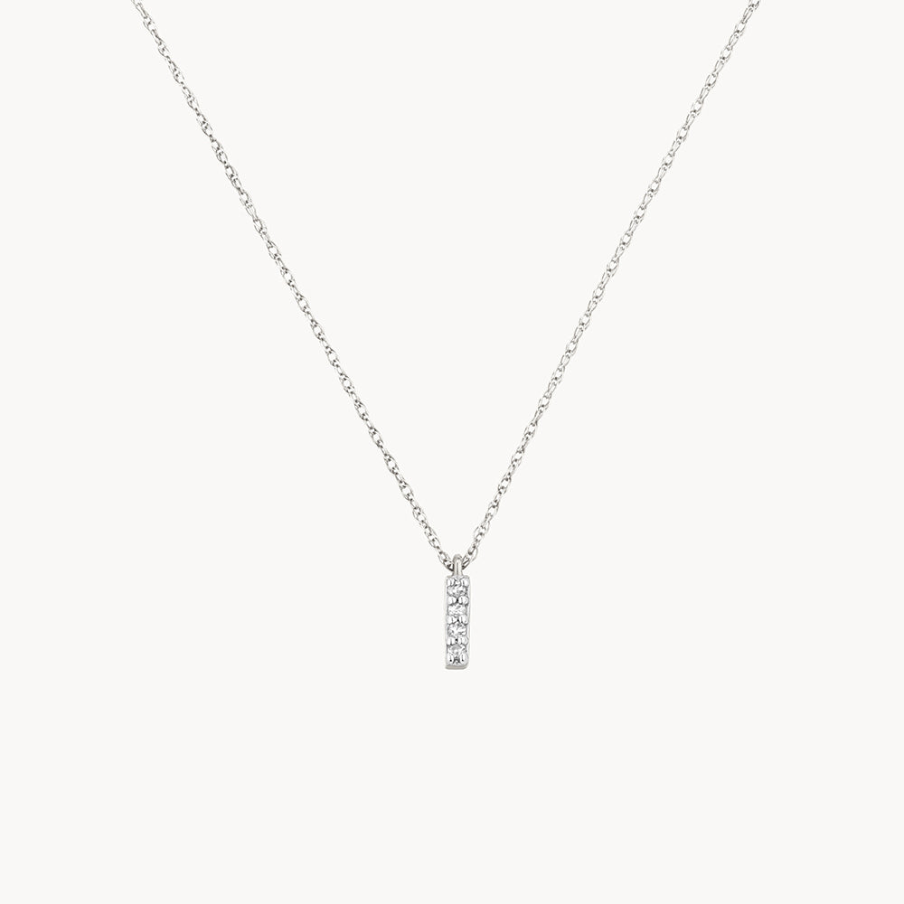 Medley Necklace Diamond Letter I Necklace in Silver