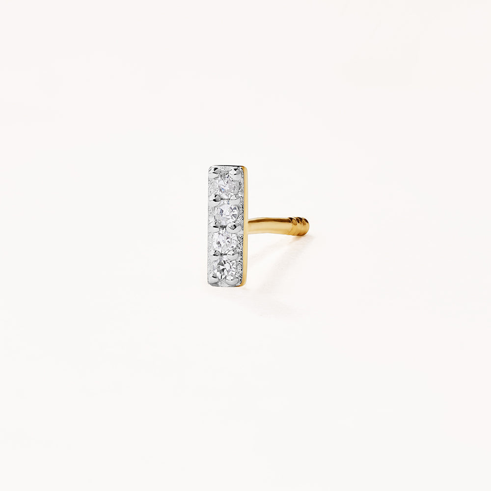 Medley Earrings Diamond Letter I Single Stud Earring in 10k Gold