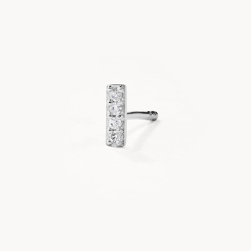 Medley Earrings Diamond Letter I Single Stud Earring in Silver