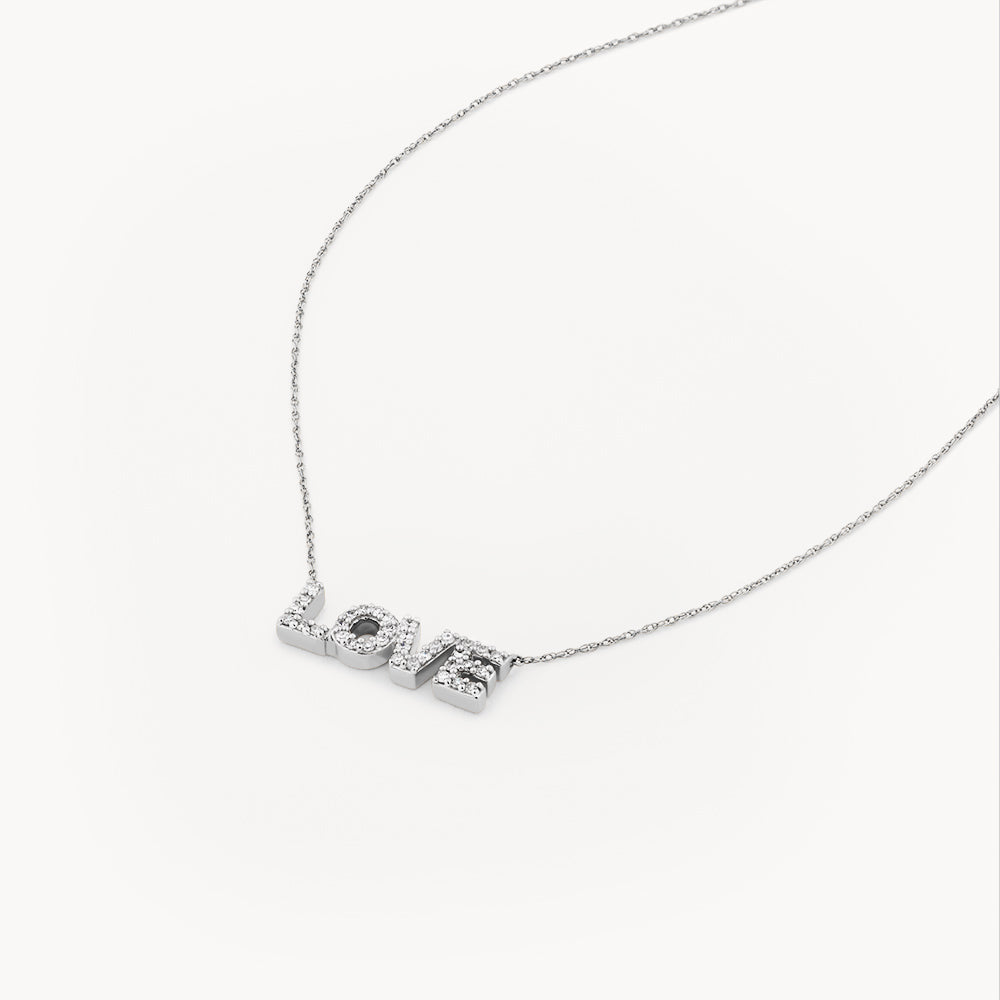 Medley Necklace Diamond Love Necklace in Silver