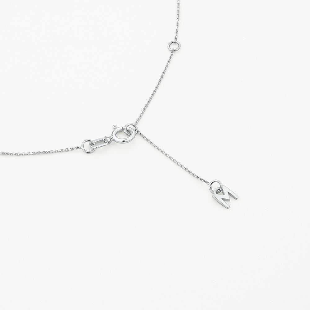 Medley Necklace Diamond Letter M Necklace in Silver