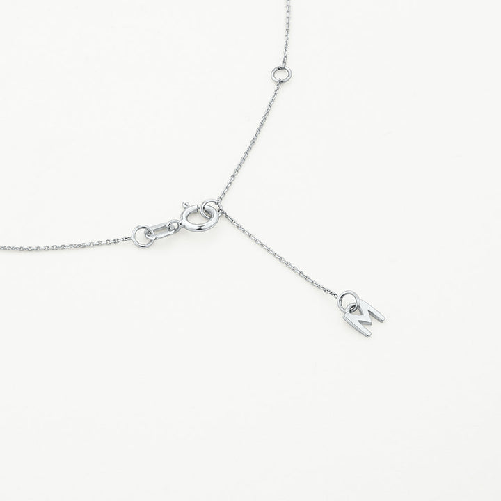 Diamond Letter O Necklace in Silver