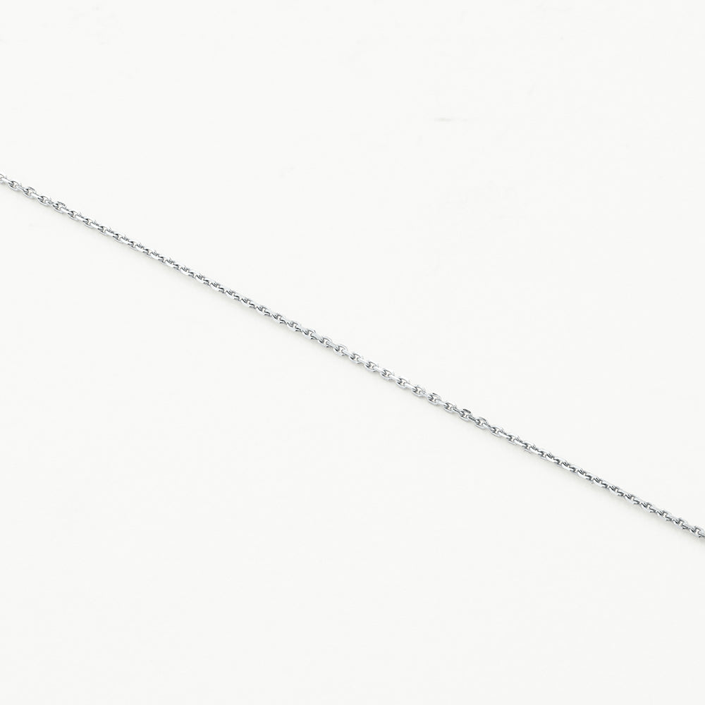 Diamond Letter O Necklace in Silver