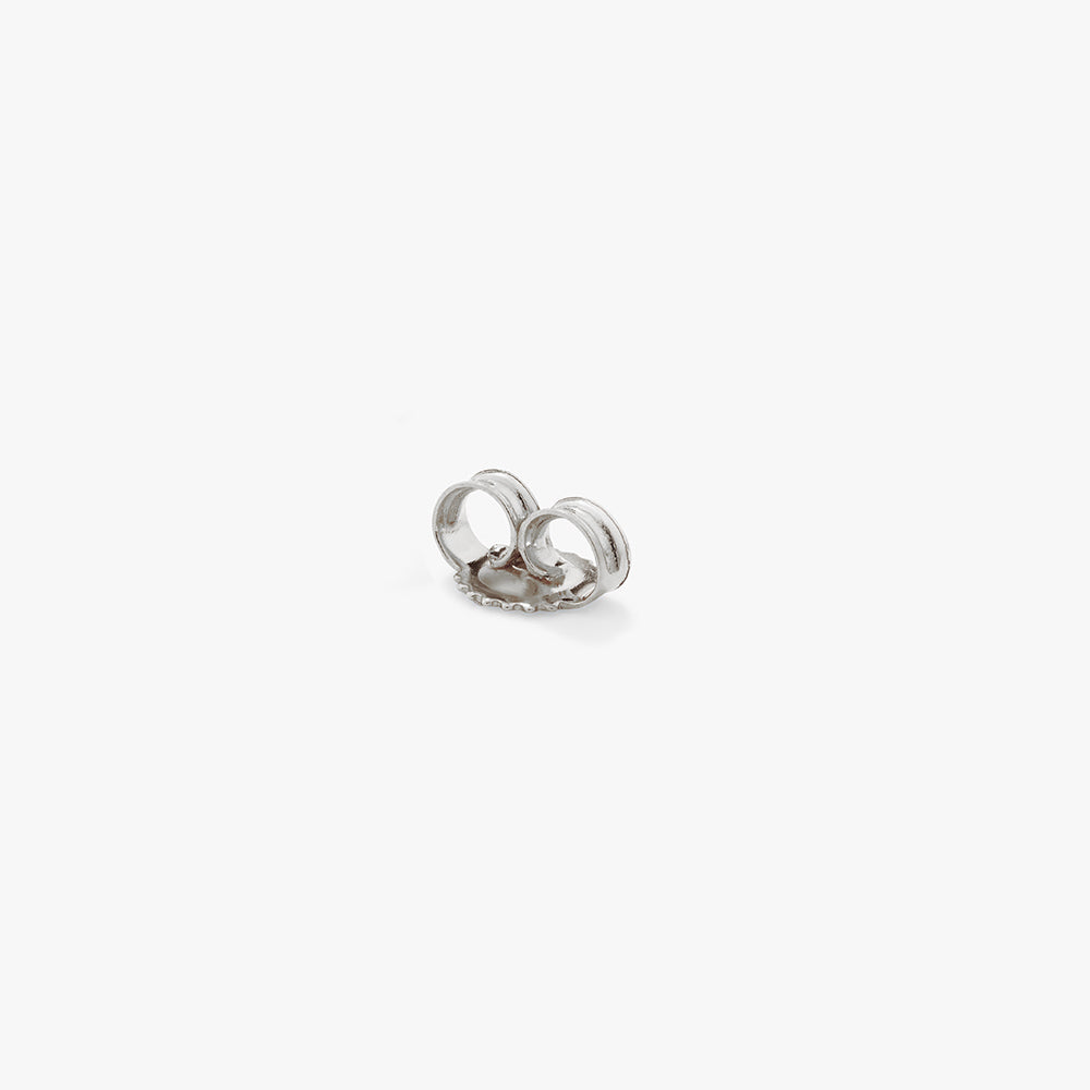 Diamond Letter O Single Stud Earring in Silver