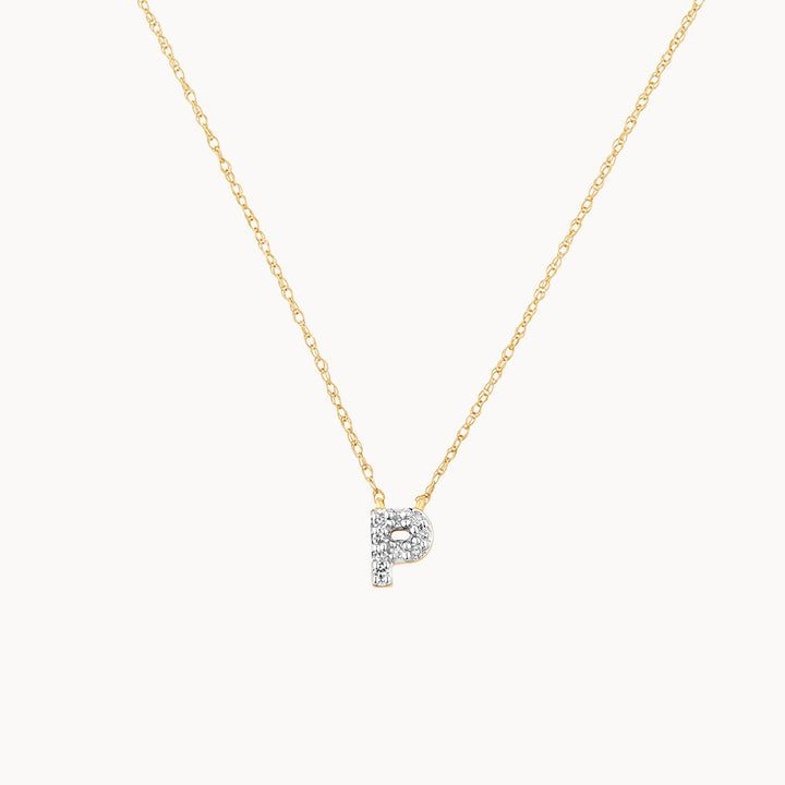 Medley Necklace Diamond Letter P Necklace in 10k Gold
