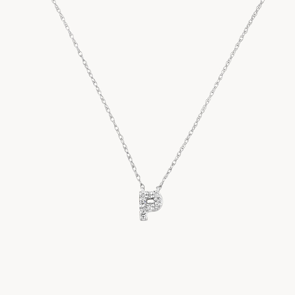 Medley Necklace Diamond Letter P Necklace in Silver