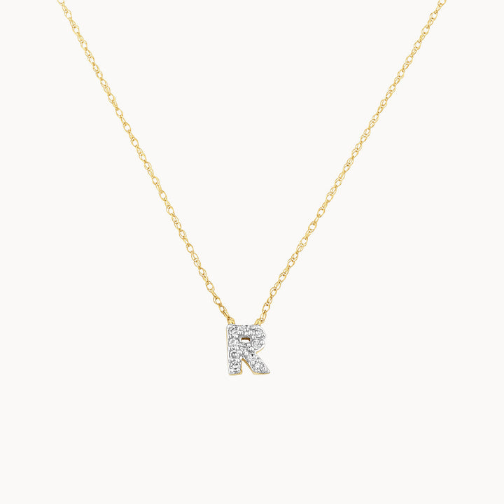 Medley Necklace Diamond Letter R Necklace in 10k Gold