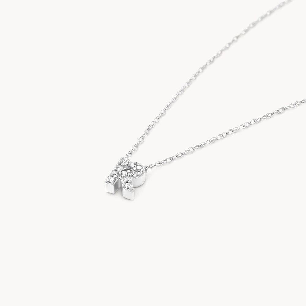 Medley Necklace Diamond Letter R Necklace in Silver