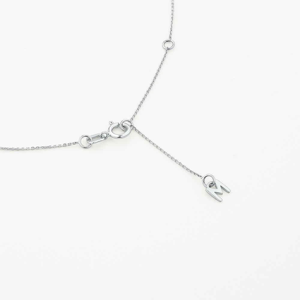 Medley Necklace Diamond Letter R Necklace in Silver