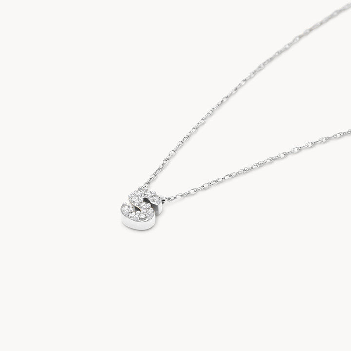 Medley Necklace Diamond Letter S Necklace in Silver