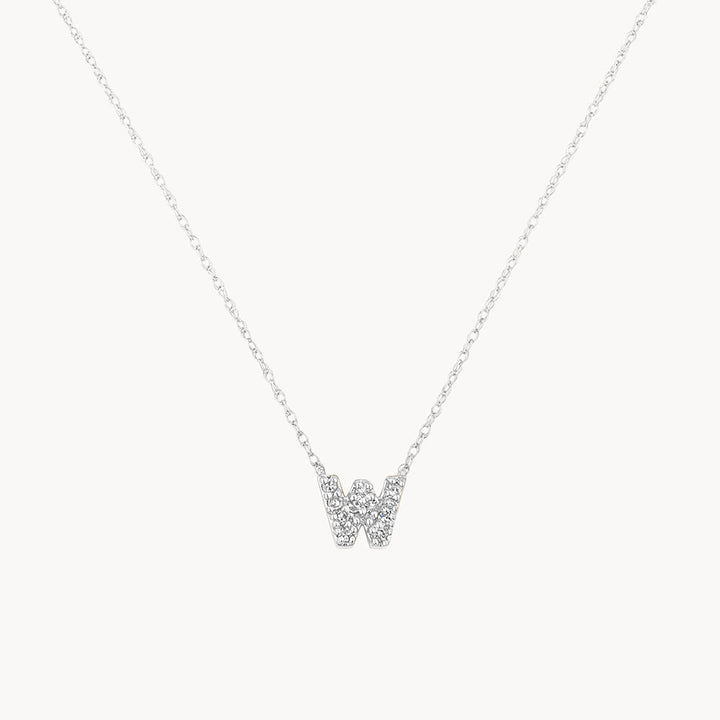 Medley Necklace Diamond Letter W Necklace in Silver