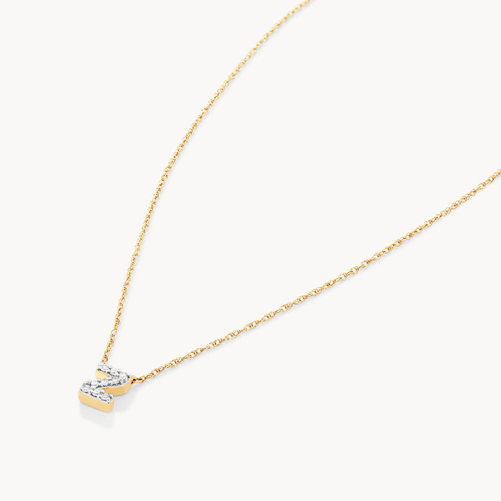 Medley Necklace Diamond Letter Z Necklace in 10k Gold